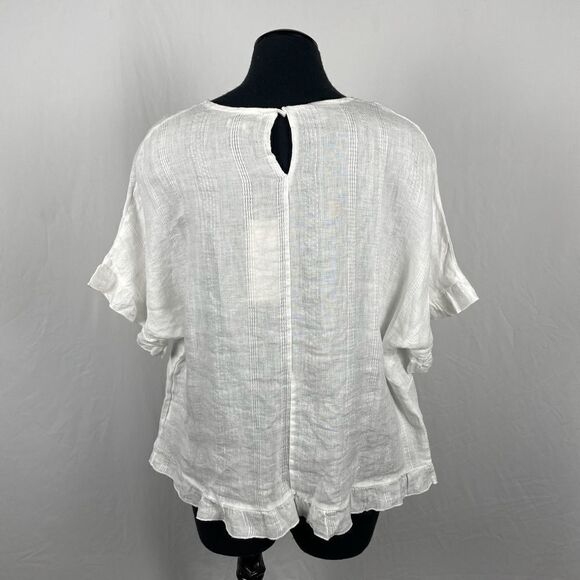 Lina Tomei Italy NWT 100% Linen White Blouse - Women’s S - Picture 3 of 8